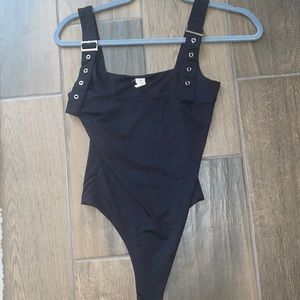 Salty Black Buckle Bodysuit